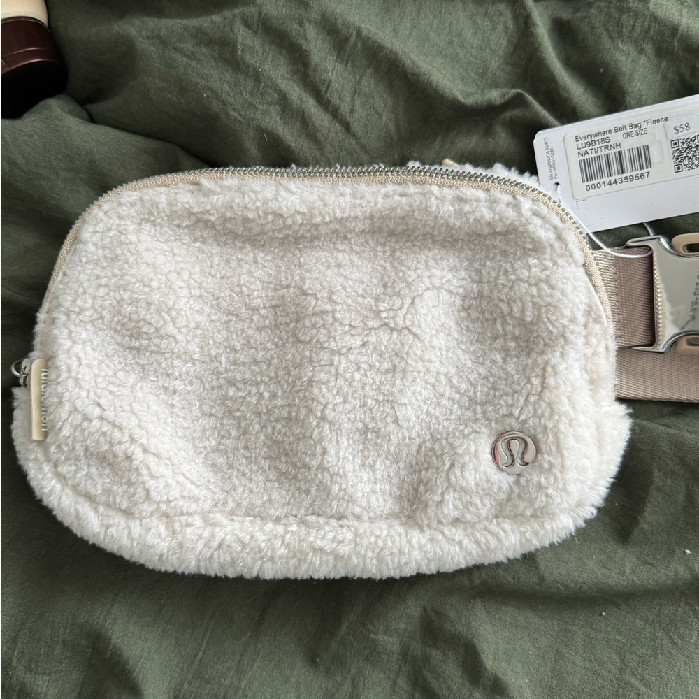lululemon athletica Cream Sherpa Crossbody Belt Bag